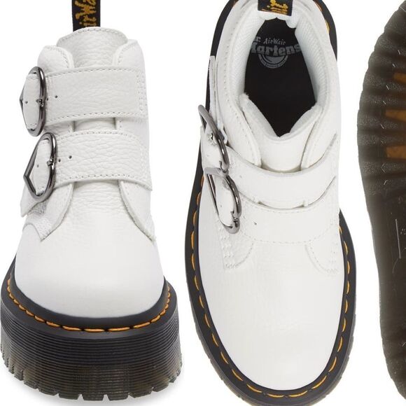 NWT DR MARTENS DEVON HEARTS QUAD BOOTS- WHITE SZ 9 - Picture 5 of 13